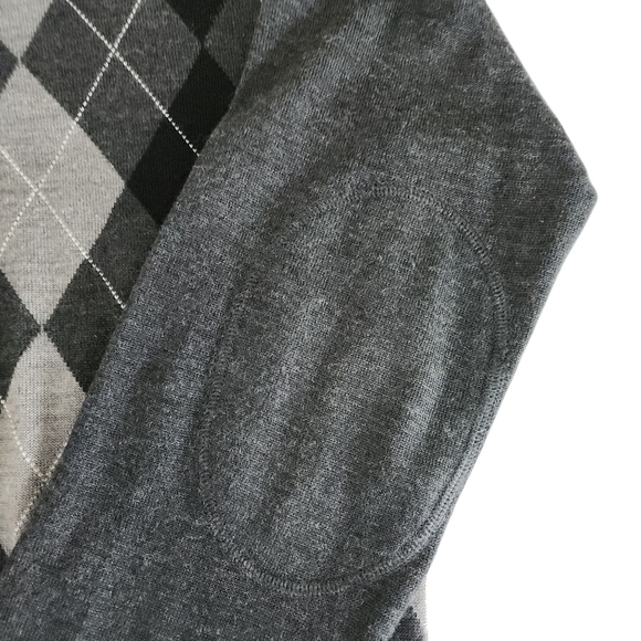 Hörst Dusseldorf Argyle V-Neck Sweater merino blend– Medium - Picture 6 of 12